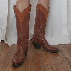 Brown and Tan Cowboy Boots